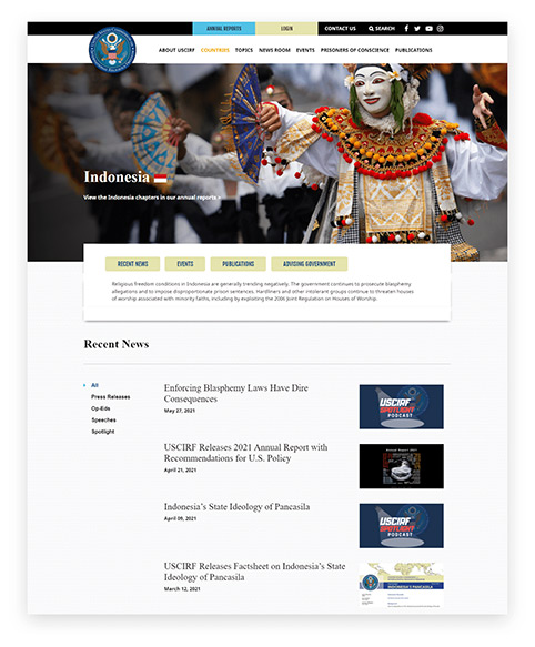 us commission on religious freedom website screenshot