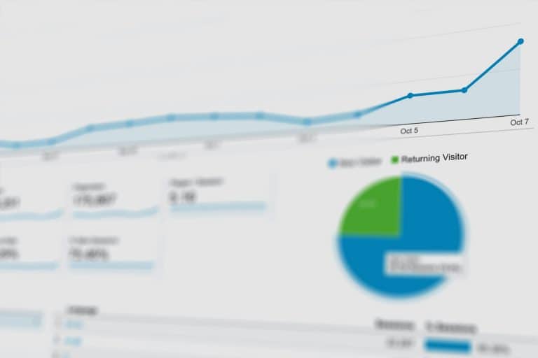 computer screen with advertising analytics chart