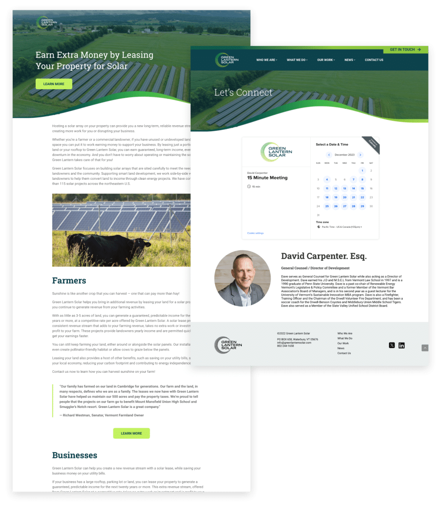 collage representing various achievements, services, and projects of green lantern solar (gls) in a visually appealing format.