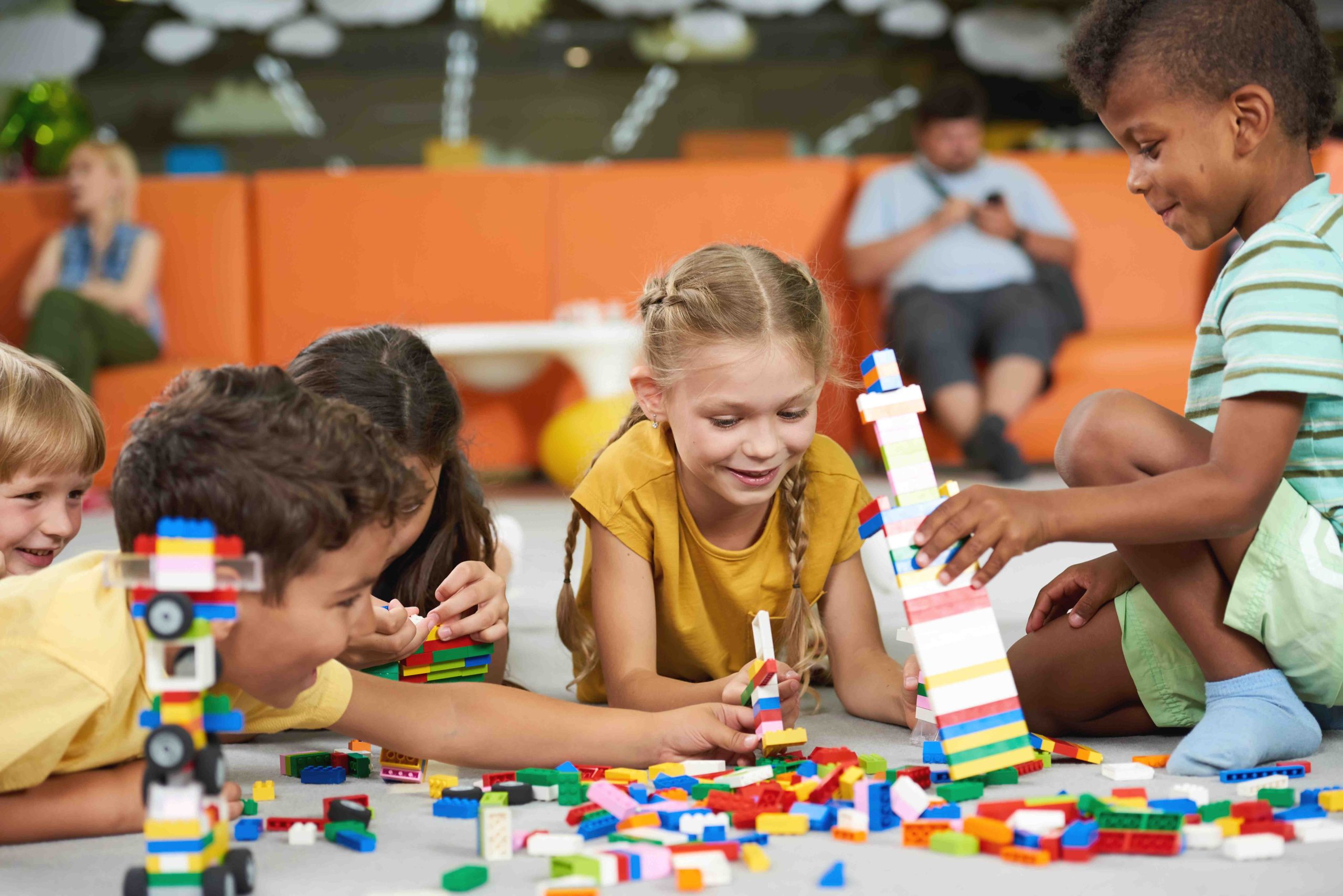 Kids playing with blocks